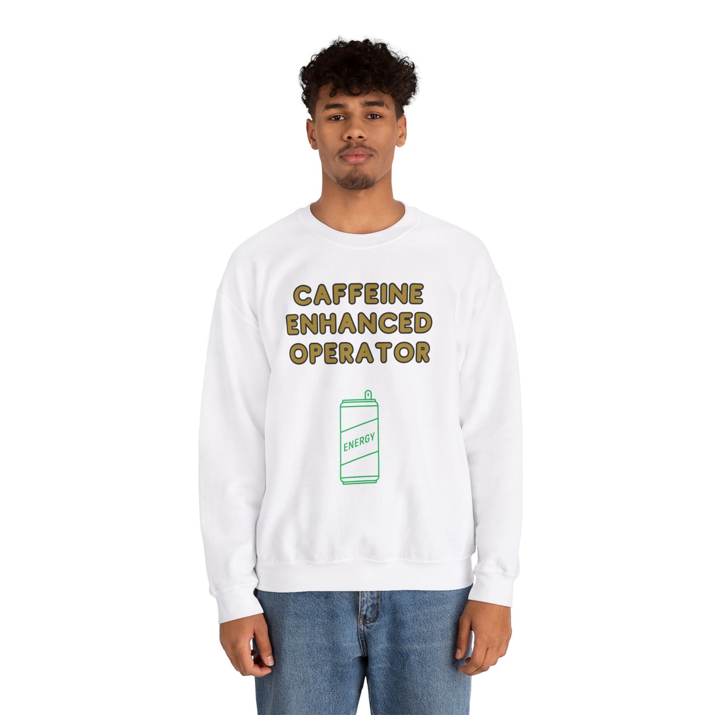 Unisex Heavy Blend™ Crewneck Sweatshirt "Caffeine-Enhanced Operator"