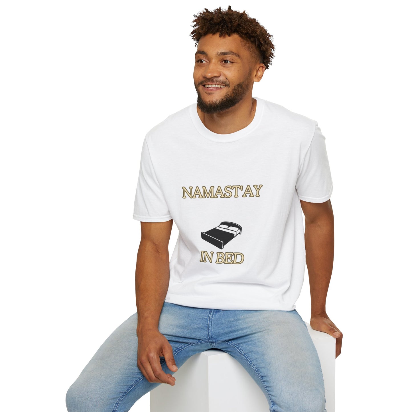 Unisex Softstyle T-Shirt "Namast'ay in bed"