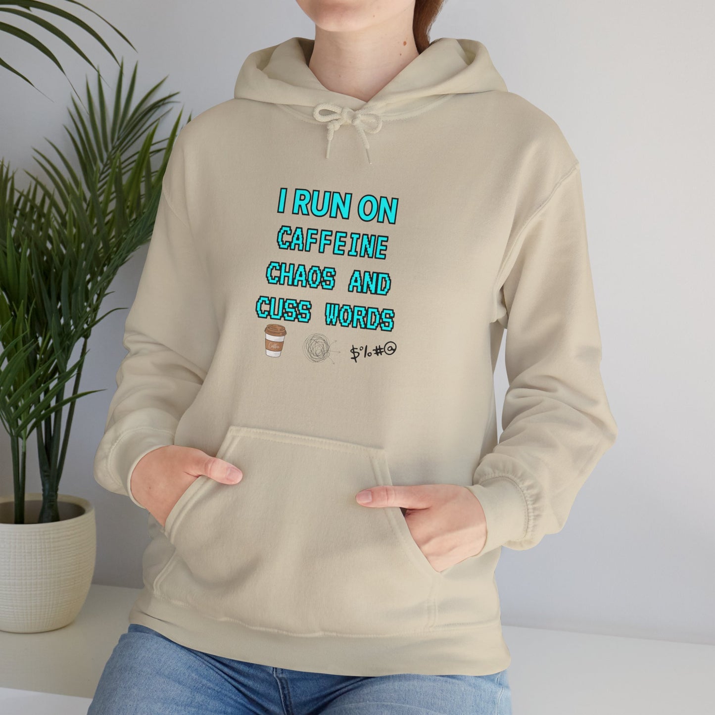 Unisex Heavy Blend™ Hooded Sweatshirt "I run on caffeine, chaos, and cuss words"